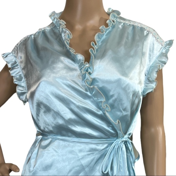 SECRET TREASURES NIGHTGOWN ROBE PAJAMA SET LIGHT BLUE SIZE S - Picture 6 of 11